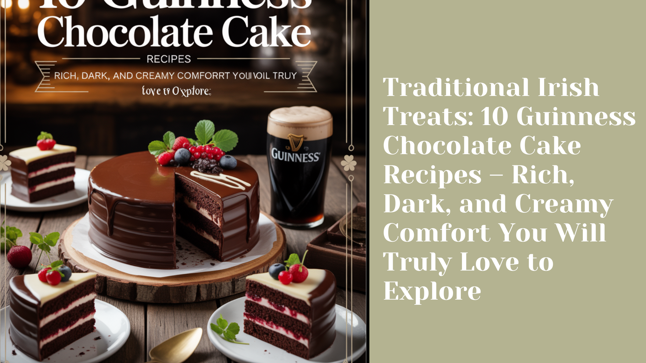 Traditional Irish Treats: 10 Guinness Chocolate Cake Recipes – Rich, Dark, and Creamy Comfort You Will Truly Love to Explore